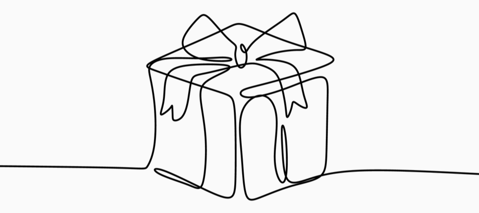 drawing of a gift box